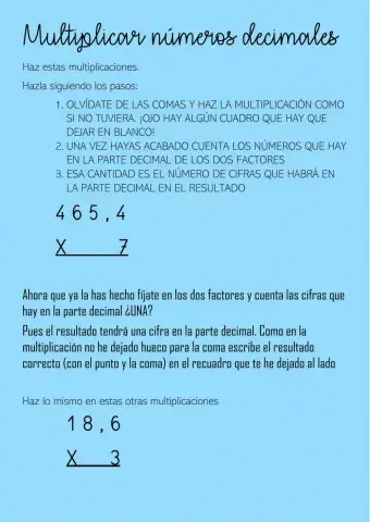 Multiplicaciones números decimales