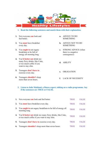 Modal verbs + Healthy Lifestyles