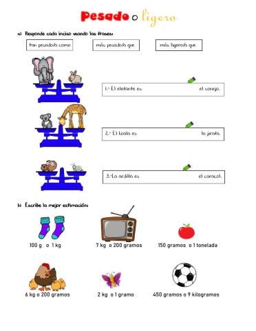 Pesado o ligero