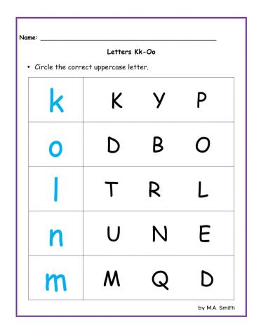 Letters K to O