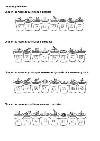 Unidades y decenas