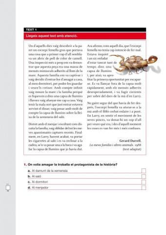 Comprensió lectora: escorpí