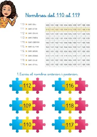 Nombres del 110 al 119