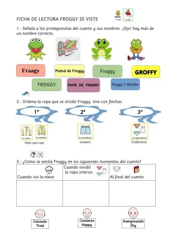 Ficha de lectura Froggy se viste