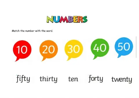 Numbers 10-50