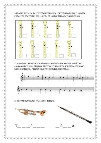 Txirula-notak-instrumentuak
