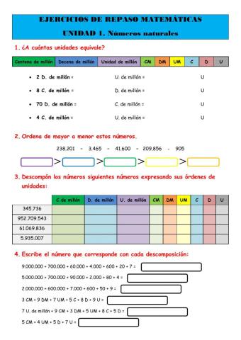 Unidad 1. Números naturales. 2