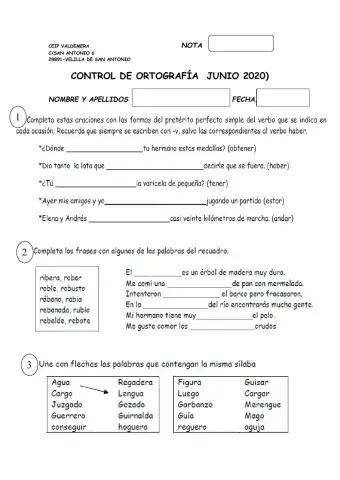 ORTOGRAFÍA FINAL JUNIO