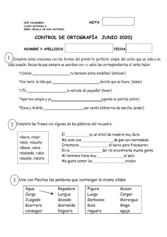 ORTOGRAFÍA FINAL JUNIO