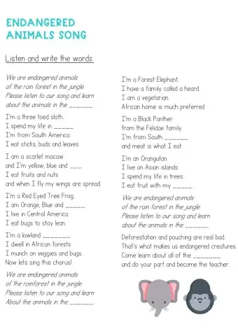 Endangered Animals SONG