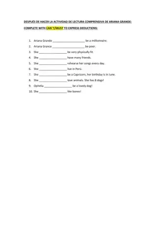 Deductions about Ariana Grande