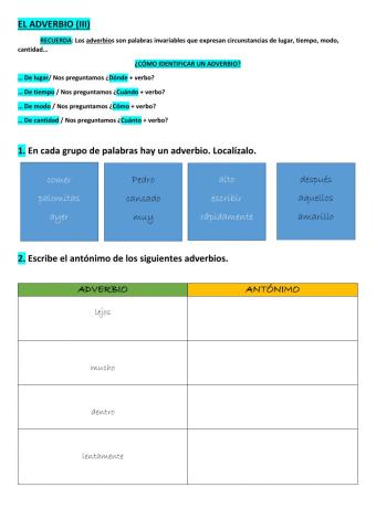 Adverbios (iii)