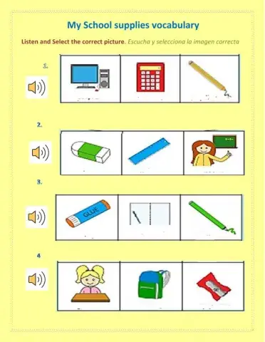 school objects listening