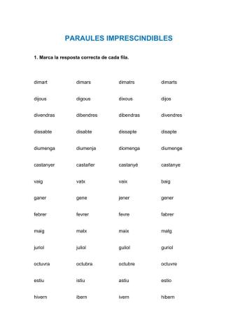Paraules imprescindibles