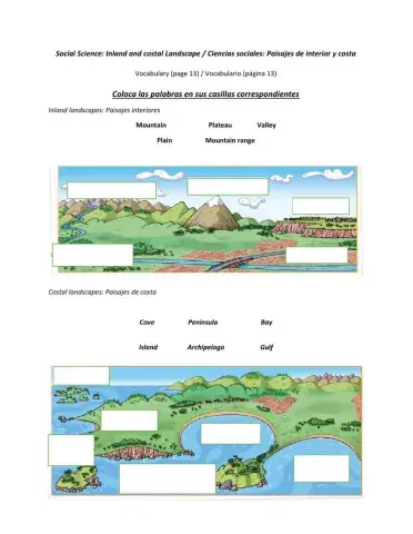 Inland and costal landscapes