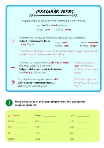 Irregular verbs past simple