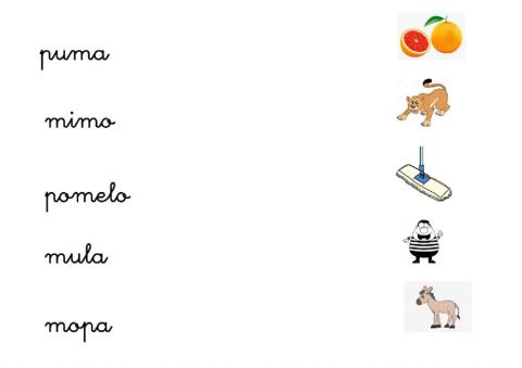 Palabras m, p y l