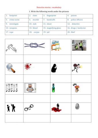 Detective stories vocabulary