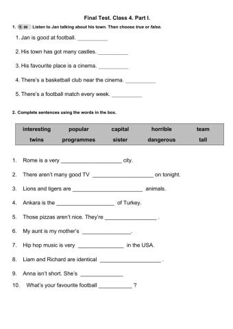 Final test.Class 4. part 1.