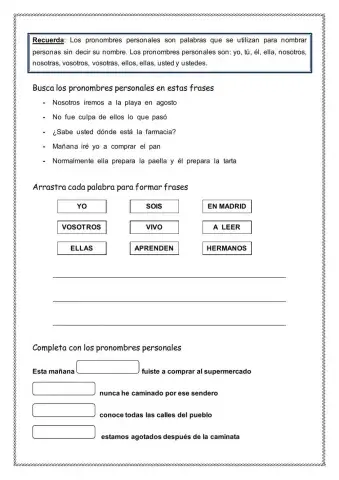 Pronombres personales