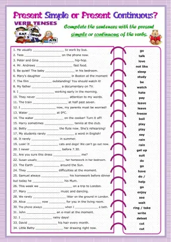 Present simple vs continuousBC