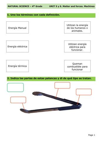 Test máquinas y materia