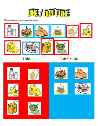 Like - don-t like food