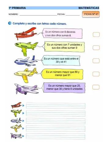 Matemáticas 1º - Ficha 41