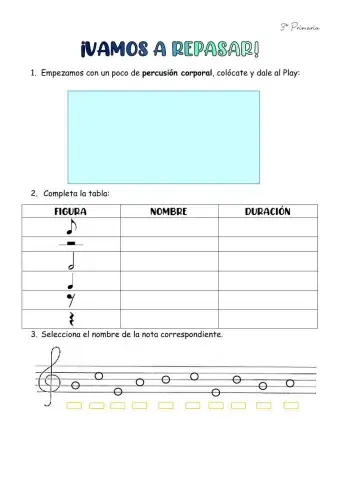 Ficha repaso 3º primaria
