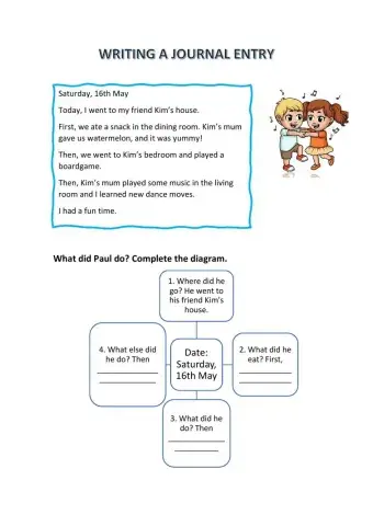 Writing a journal entry