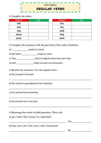 Past simple - Regular Verbs