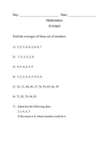 Finding the mean and mode