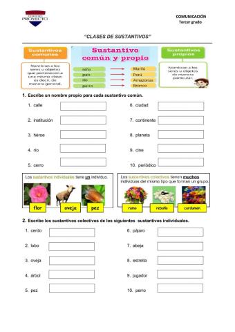 Clases de sutantivos