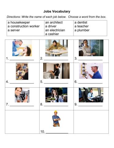 Jobs Vocabulary