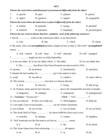 The Second Term Examination – ENGLISH 11-2