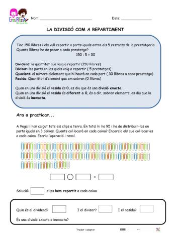 Divisió com a repartiment
