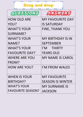 Personal informations