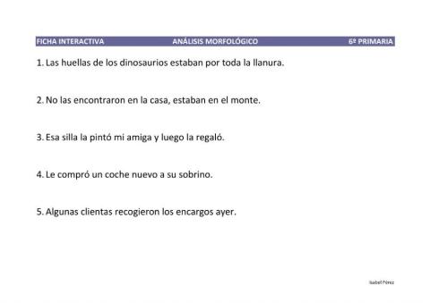 FICHA INTERACTIVA ANÁLISIS MORFOLÓGICO