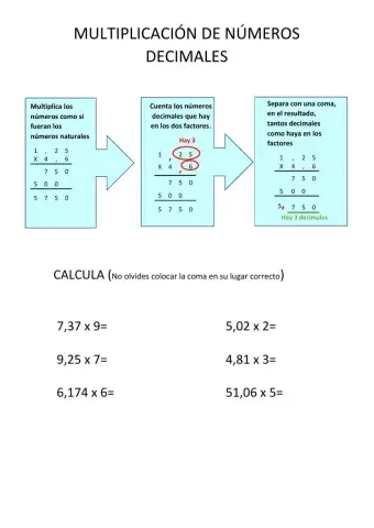 Multiplicación con decimales