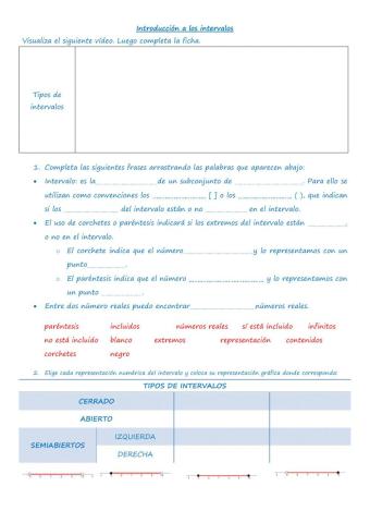 Intervalos numéricos