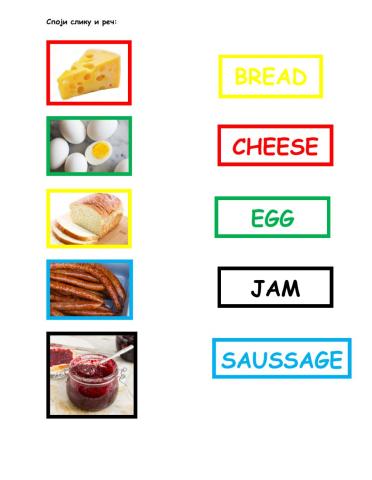 Food- matching pictures and words