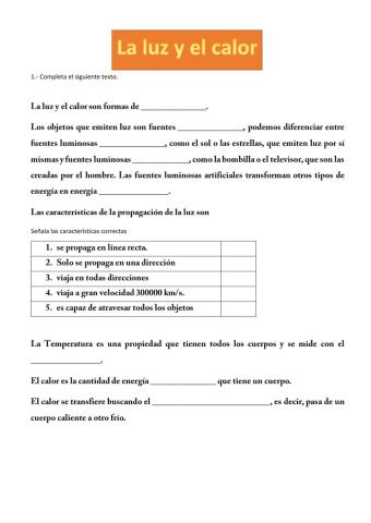 Luz y calor