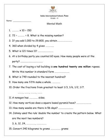 Mental Math