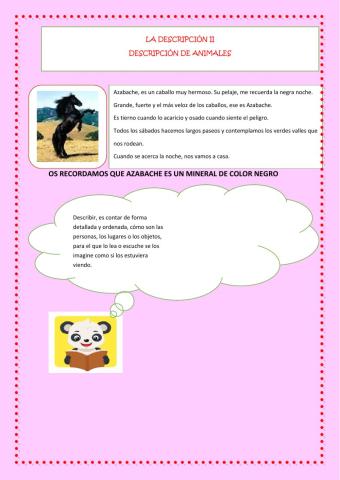 La descripción de animales
