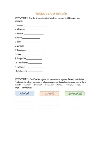 Reglas de acentuación