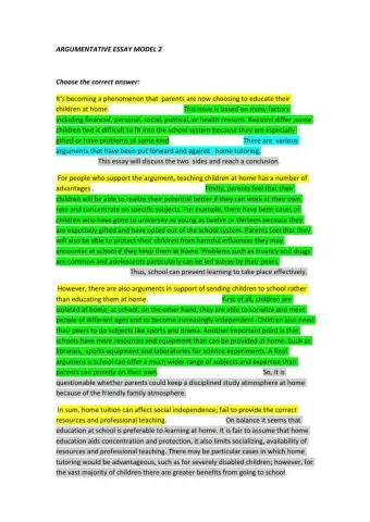 Argumentative Essay Model