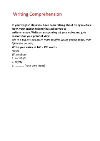 Writing Comprehension