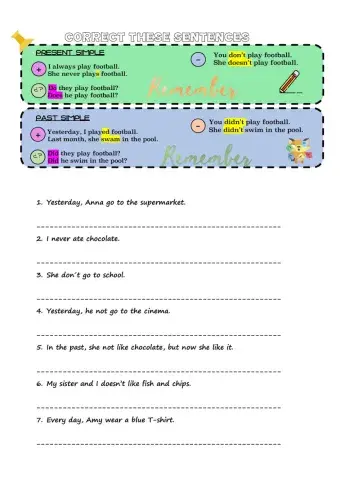 Correct the sentences