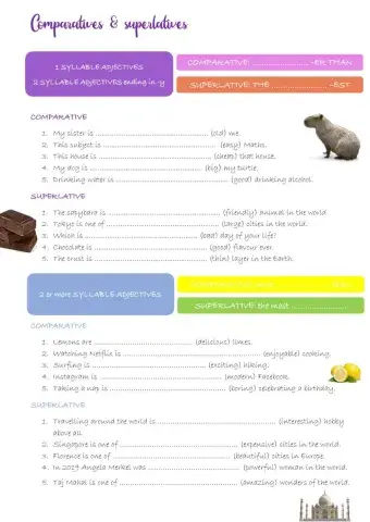 Comparatives - superlatives  1º ESO