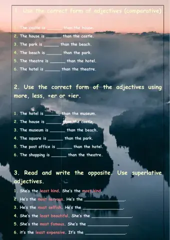 Comparative and superlatives adjectives 1